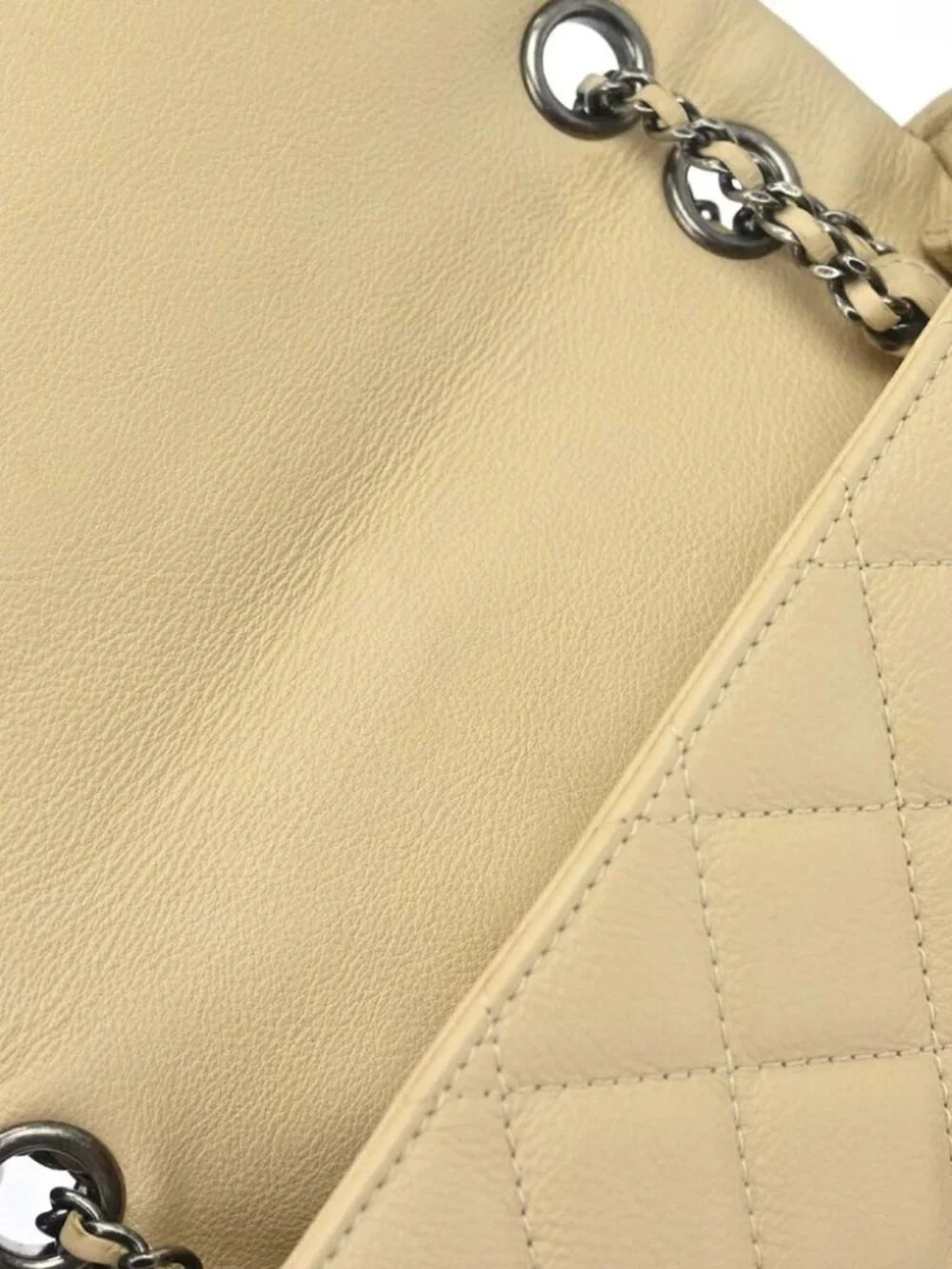 Chanel Beige Calfskin Chain Handbag